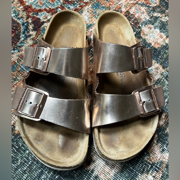 Birkenstock Arizona soft footbed in Copper Rose Gold  39 GUC - Picture 1 of 8